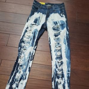 Distressed Acid Wash Skinny Jeans